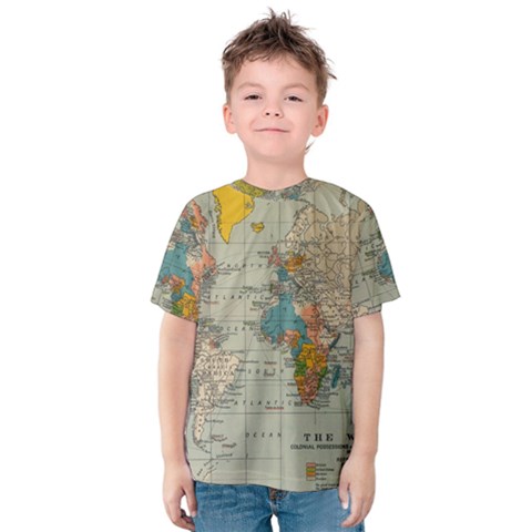 Vintage World Map Kids  Cotton Tee by BangZart