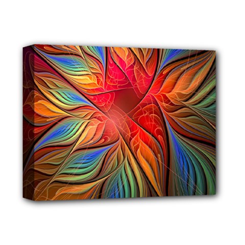 Vintage Colors Flower Petals Spiral Abstract Deluxe Canvas 14  X 11  by BangZart