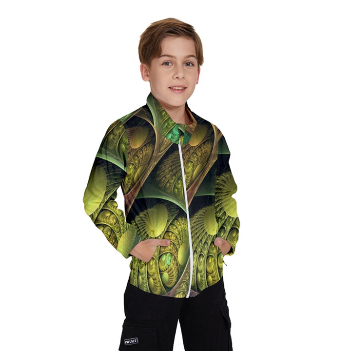 Psytrance Abstract Colored Pattern Feather Wind Breaker (Kids)