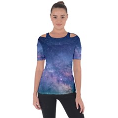 Galaxy Nebula Astro Stars Space Short Sleeve Top by paulaoliveiradesign