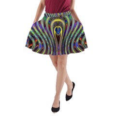 Curves Color Abstract A-line Pocket Skirt by BangZart