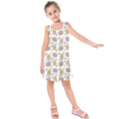 Cute Hamster Pattern Kids  Sleeveless Dress by BangZart