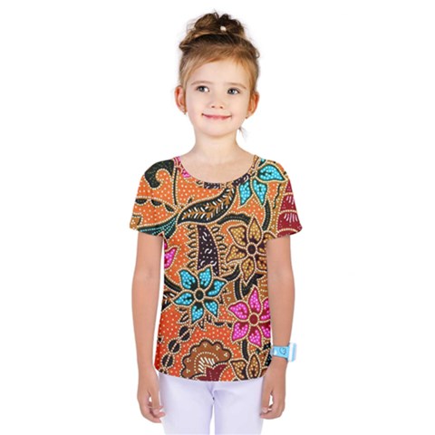 Colorful The Beautiful Of Art Indonesian Batik Pattern(1) Kids  One Piece Tee by BangZart