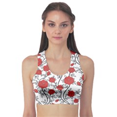 Texture Roses Flowers Sports Bra by BangZart
