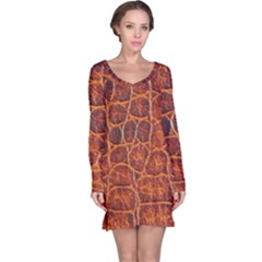 Crocodile Skin Texture Long Sleeve Nightdress by BangZart