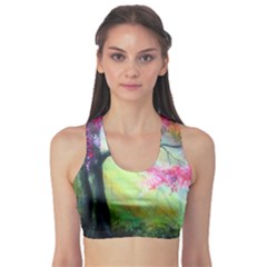 Forests Stunning Glimmer Paintings Sunlight Blooms Plants Love Seasons Traditional Art Flowers Sunsh Sports Bra by BangZart