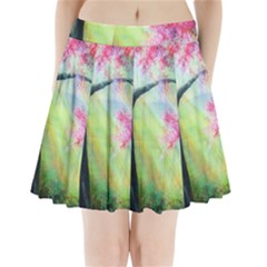 Forests Stunning Glimmer Paintings Sunlight Blooms Plants Love Seasons Traditional Art Flowers Sunsh Pleated Mini Skirt by BangZart