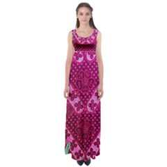 Pink Batik Cloth Fabric Empire Waist Maxi Dress by BangZart