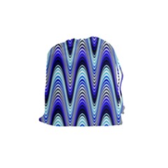 Waves Blue Drawstring Pouches (medium) 