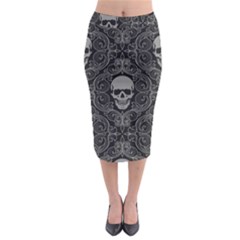 Dark Horror Skulls Pattern Midi Pencil Skirt by BangZart