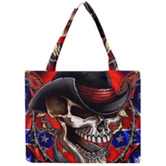 Confederate Flag Usa America United States Csa Civil War Rebel Dixie Military Poster Skull Mini Tote Bag by BangZart