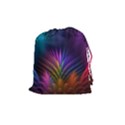 Colored Rays Symmetry Feather Art Drawstring Pouches (Medium)  View1