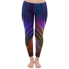 Colored Rays Symmetry Feather Art Classic Winter Leggings by BangZart