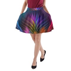 Colored Rays Symmetry Feather Art A-line Pocket Skirt by BangZart