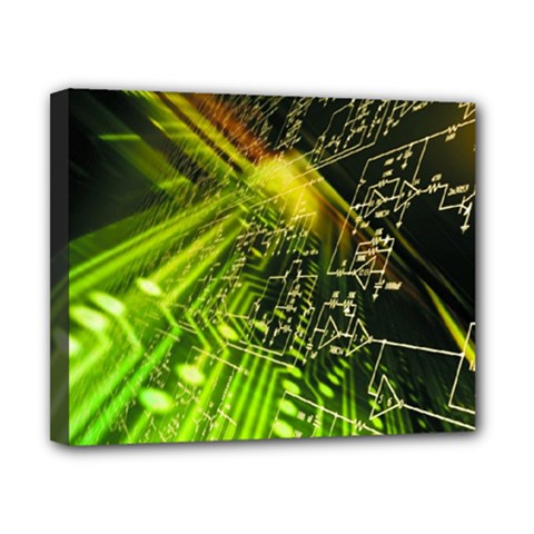 Electronics Machine Technology Circuit Electronic Computer Technics Detail Psychedelic Abstract Patt Canvas 10  X 8  by BangZart