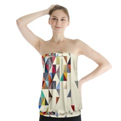 Retro Pattern Of Geometric Shapes Strapless Top by BangZart