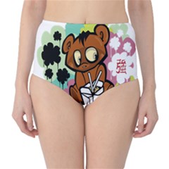 Bear Cute Baby Cartoon Chinese High-waist Bikini Bottoms