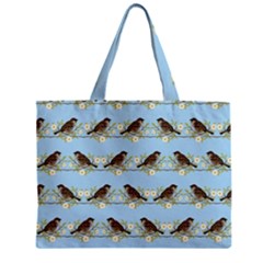 Sparrows Zipper Mini Tote Bag by SuperPatterns
