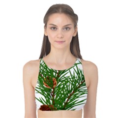 Branch Floral Green Nature Pine Tank Bikini Top by Nexatart