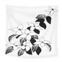 Ecological Floral Flowers Leaf Square Tapestry (Large) View1