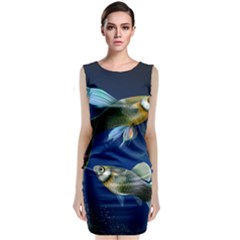 Marine Fishes Sleeveless Velvet Midi Dress by BangZart