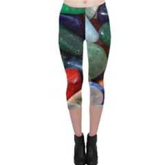 Stones Colors Pattern Pebbles Macro Rocks Capri Leggings  by BangZart