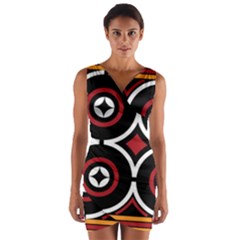 Toraja Pattern Ne limbongan Wrap Front Bodycon Dress