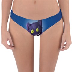 Funny Cute Cat Reversible Hipster Bikini Bottoms by BangZart