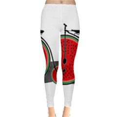 Watermelon Bicycle  Leggings  by Valentinaart