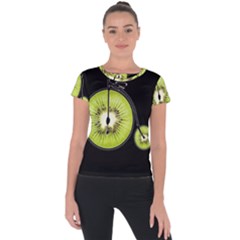 Kiwi Bicycle  Short Sleeve Sports Top  by Valentinaart