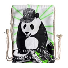 Deejay Panda Drawstring Bag (large) by Valentinaart