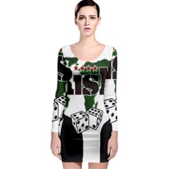 Nuclear Explosion Trump And Kim Jong Long Sleeve Bodycon Dress by Valentinaart