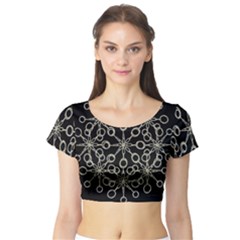 Ornate Chained Atrwork Short Sleeve Crop Top (tight Fit) by dflcprints