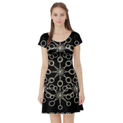 Ornate Chained Atrwork Short Sleeve Skater Dress by dflcprints