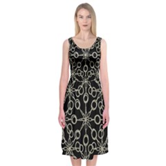 Ornate Chained Atrwork Midi Sleeveless Dress by dflcprints