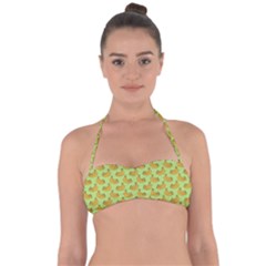 Green And Yellow Banana Bunch Pattern Halter Bandeau Bikini Top by NorthernWhimsy