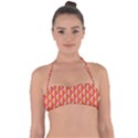 Bright Pink and Yellow Peeled Banana Patterns Halter Bandeau Bikini Top View1