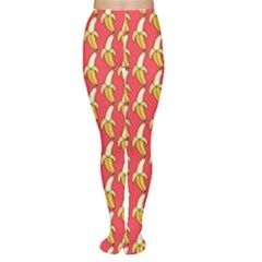 Bright Pink And Yellow Peeled Banana Patterns Women s Tights by NorthernWhimsy