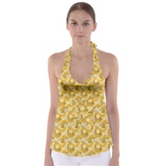 Yellow Banana Pattern Babydoll Tankini Top by NorthernWhimsy