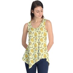 Yellow Beehives And Honey Pattern Sleeveless Tunic