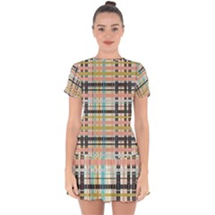 Plaid Pattern Drop Hem Mini Chiffon Dress by linceazul