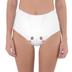 Rabbit Cute Animal White Reversible High-waist Bikini Bottoms by Nexatart