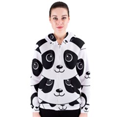 Bear Panda Bear Panda Animals Women s Zipper Hoodie