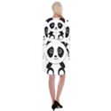 Bear Panda Bear Panda Animals Long Sleeve Velvet Front Wrap Dress View2