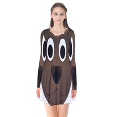 Dog Pup Animal Canine Brown Pet Flare Dress by Nexatart