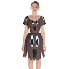 Dog Pup Animal Canine Brown Pet Short Sleeve Bardot Dress