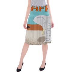 Africa Elephant Animals Animal Midi Beach Skirt by Nexatart