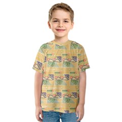 Hand Drawn Ethinc Pattern Background Kids  Sport Mesh Tee