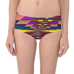 Autumn Check Mid-waist Bikini Bottoms by designworld65