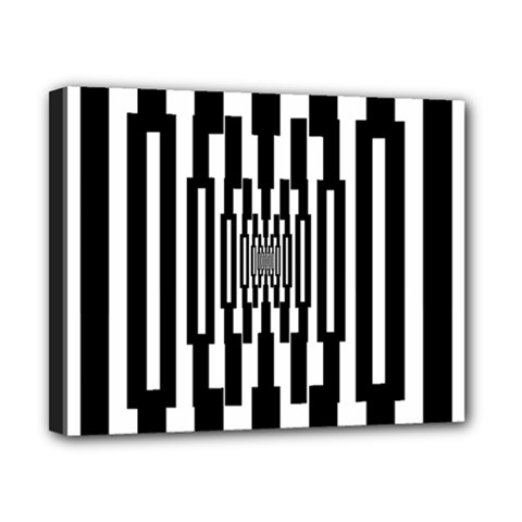 Black Stripes Endless Window Canvas 10  X 8  by designworld65